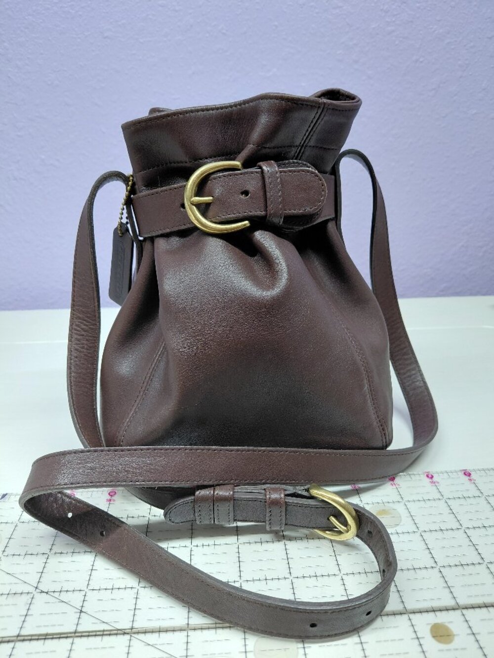 Vintage Coach Soho belted bucket bag